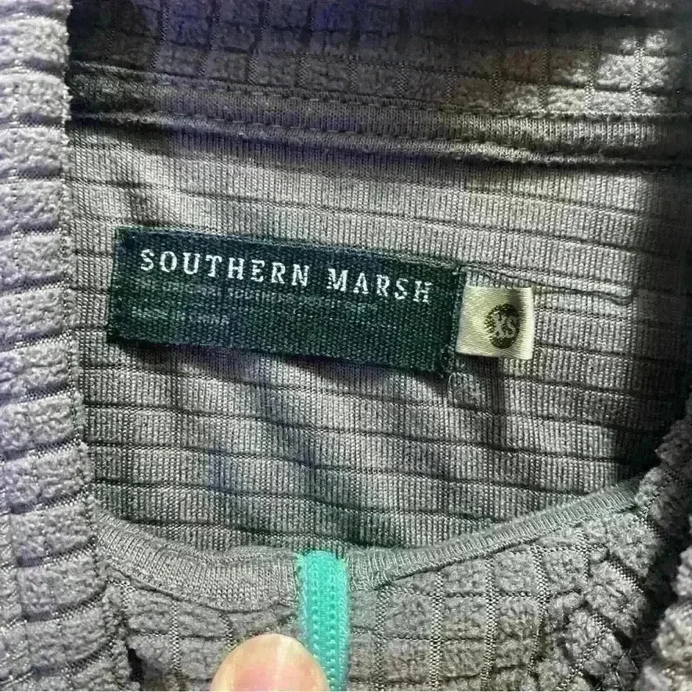 Southern Marsh 1/4 Zip Fleece FieldTec Waffle Gray Pullover Men's Size XS